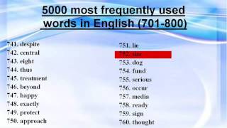 5000 most frequently used words in Еnglish 701800 [upl. by Kylie]