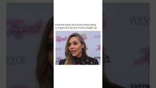 Elizabeth Olsen amp Aubrey Plaza being chaotic for one minute straight shorts celebrity funny fyp [upl. by Ahselat]