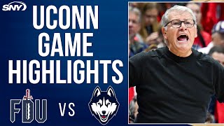 UConn vs FDU 112024  Geno Auriemmas 1217th win  UConn Womens Basketball Highlights  SNY [upl. by Anafetse]