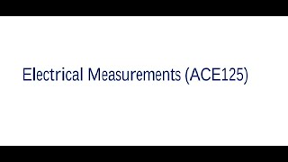 Electrical Measurements Sheet 4 [upl. by Franza188]