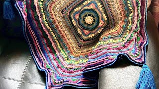 Make along crochet stash buster throw  blanket part 6  final part [upl. by Ecitnirp]