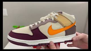 Nike Dunk Mid Coconut Milk Plum Orange Review [upl. by Brogle]