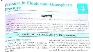 Pressure in Fluids and Atmospheric Pressure Chapter 4 Class 9 Physics ICSE Board Selina Publishers [upl. by Mamie]