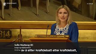 Sofie Marhaug om kraftpolitikk  Trontaledebatten 041023 [upl. by Ardnalahs]