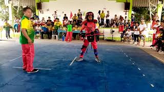 Arnis provincial meet 2019 Combative padded stick Flyweight red armor [upl. by Emirej184]