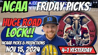 College Basketball Picks Today Friday 11152024  Free NCAAB Picks Predictions amp Sports Betting [upl. by Goda181]