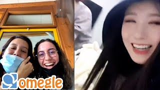 GIDLE breaks the table and camera falls down on omegle [upl. by Adyela]