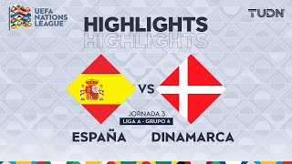 HIGHLIGHTS  España vs Dinamarca  UEFA Nations League 2024  TUDN [upl. by Ridglee]