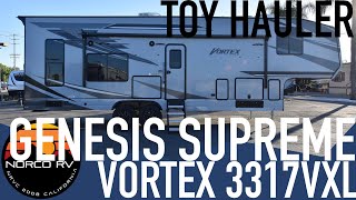 2021 Genesis Supreme Vortex 3317VXL Fifth Wheel Toy Hauler Upgraded [upl. by Nilyarg]