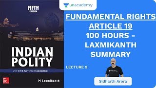 L9 Fundamental Rights  ARTICLE 19  100 Hours  Laxmikanth Summary  UPSC 2020  Sidharth Arora [upl. by Cressida]