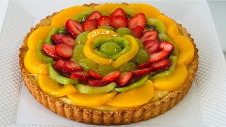 TARTALETA DE FRUTAS CON CREMA PASTELERA Y BRILLO CASERO  POSTRES CON IXCHEL [upl. by Fendig203]