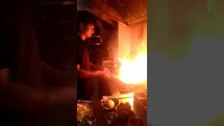 Flambe at restaurant 🔥🔥flambe food chef cooking food [upl. by Goss]