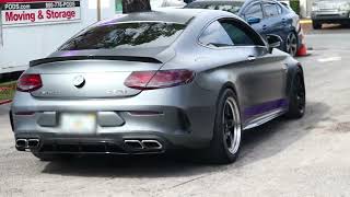 AMG C63S GETS WELD RIMS TOYO RR RADIALS  PURE TURBOS  TUNING [upl. by Eissirc]