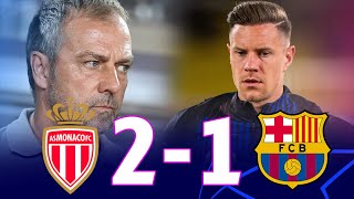 MONACO VS BARCELONA 21 UEFA CHAMPIONS LEAGUE 202425  MATCH REVIEW [upl. by Lepp]