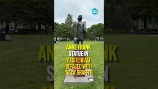 Anne Frank Statue in Amsterdam Defaced with ‘Gaza’ Graffiti [upl. by Inerney]