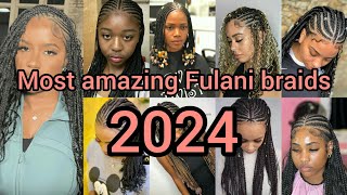 2024 hottest braids hairstyles  Fulani braids hairstyles for black ladies  Cornrows hairstyles [upl. by Tsyhtema961]