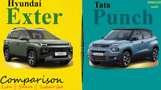 Tata Punch Accomplished Dazzle Pack vs Hyundai Exter SX Comparison SalahCARsunil [upl. by Casimir]