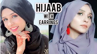 How To Wear HijaabScarf With Earrings  Two Easy Hijaab Styles By Hunaina Rasool [upl. by Zsazsa959]