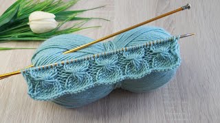 İki şiş kolay örgü model anlatımı ✅Easy knitting crochet patterns [upl. by Aneekas]