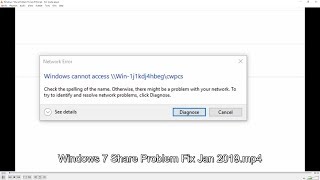 Windows 7 Share  Network Problem Fix January 2019 [upl. by Aihsas962]