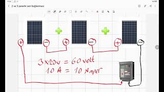1 2 ve 3 adet Güneş paneli şarj kontrol cihazı ve Akü bağlantısı nasıl olmalı güneşpaneli [upl. by Ahsinik]