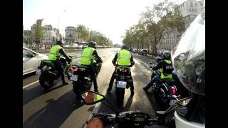 Kawa Tour Paris ZX10r VS ZZR1400 VS Ninja H2 [upl. by Elleirua]