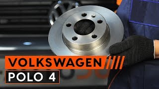 Hoe een achter remschijven van achter remblokken vervangen op een VW POLO 4 HANDLEIDING  AUTODOC [upl. by Heurlin82]