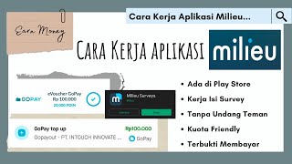 Cara Kerja Aplikasi Milieu Aplikasi Survey Penghasil Uang [upl. by Ragnar25]