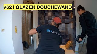 GLAZEN DOUCHEWAND PLAATSEN  BADKAMER BOUWEN  KLUSVROUW 62 [upl. by Norvell]