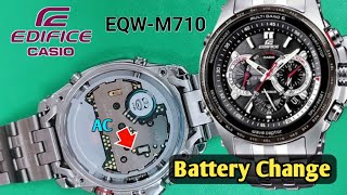 How to change the battery and AC reset Casio Edifice EQWM710 watch [upl. by Barlow]