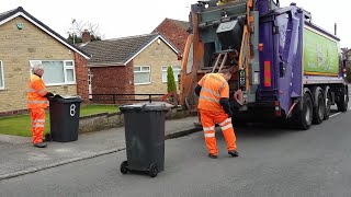 Bin lorry in Rotherham collecting black bin [upl. by Hite]