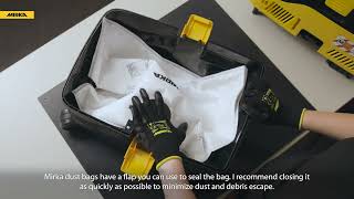 How to Change the Dust Bag on Your Mirka® DEXOS 1217 M AFC Dust Extractor [upl. by Dorkus]