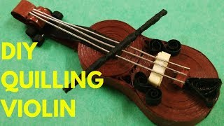 Basic Quilling Paper art  how to make quilling paper violin [upl. by Halyahs858]