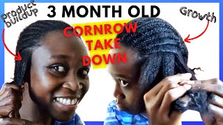 UNBRAIDING 3 MONTH CORNROWS How to RETAIN HAIR LENGTH while unbraiding old cornrows [upl. by Nabila]