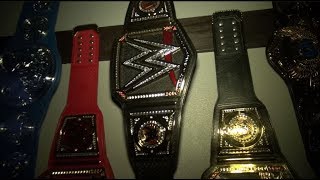 WWE CHAMPIONSHIP REPLICA TITLE BELT UNBOXING and COMPARISON WITH COMMEMORATIVE [upl. by Hake]