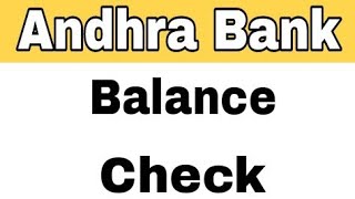 How To Check Andhra Bank Balance By SMS And Missed Call From Home [upl. by Arella]