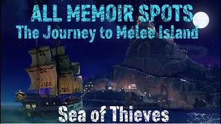 All MEMOIR SPOTS in The Journey to Melee Island Tall Tale  Sea of thieves [upl. by Aisatsan47]