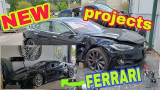 Rebuilding a Wrecked Tesla S P100DL and FERRARI F430 Challenge part 1 [upl. by Phillis557]