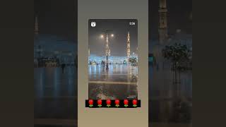 Azan at Madinah in rainy night rozarasool madinah islamicvideo viralshorts [upl. by Rois]