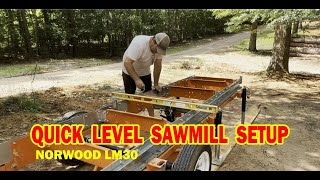 Setting up and leveling the Norwood LM30 Sawmill mobile to stationary [upl. by Eigram]