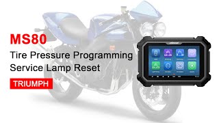 OBDSTAR MS80 TRIUMPH Tire Pressure Programming and Service Lamp Reset  Cardiagtool [upl. by Nehttam]