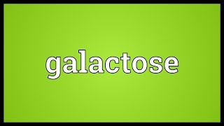 Galactose Meaning [upl. by Ecirtnuahs]