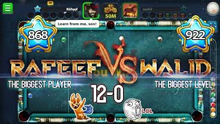 Rafeef vs Walid Highest level Lol Player In 8 Ball Pool 120 [upl. by Ashok695]