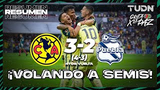 Resumen y goles  América 3421 Puebla  Grita México C22  4tos Vuelta  TUDN [upl. by Rimidalb]