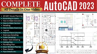 Complete AutoCAD Tutorial in 5 Hours  🟢LIVE Project working [upl. by Lais]