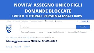 Novità Assegno Unico Figli  Le video guide inps per sbloccare le domande [upl. by Eisdnil]