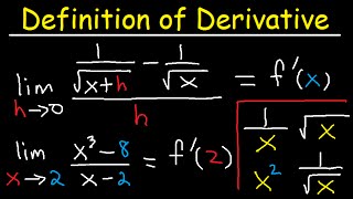 Limit Definition of Derivative Square Root Fractions 1sqrtx Examples  Calculus [upl. by Deeann]