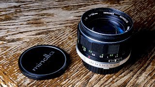 MINOLTA 58MM f14  VINTAGE LENS REVIEW [upl. by Arbma]