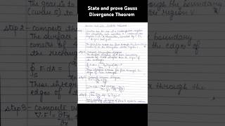 State and prove Gauss divergence theorem bscphysics semester1 [upl. by Anallise107]