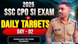 Daily Target for SSC CPO 2025  SSC CPO 2025 ki tayari kaise karey  SSC CPO 2025 Strategy ssc cpo [upl. by Oam164]